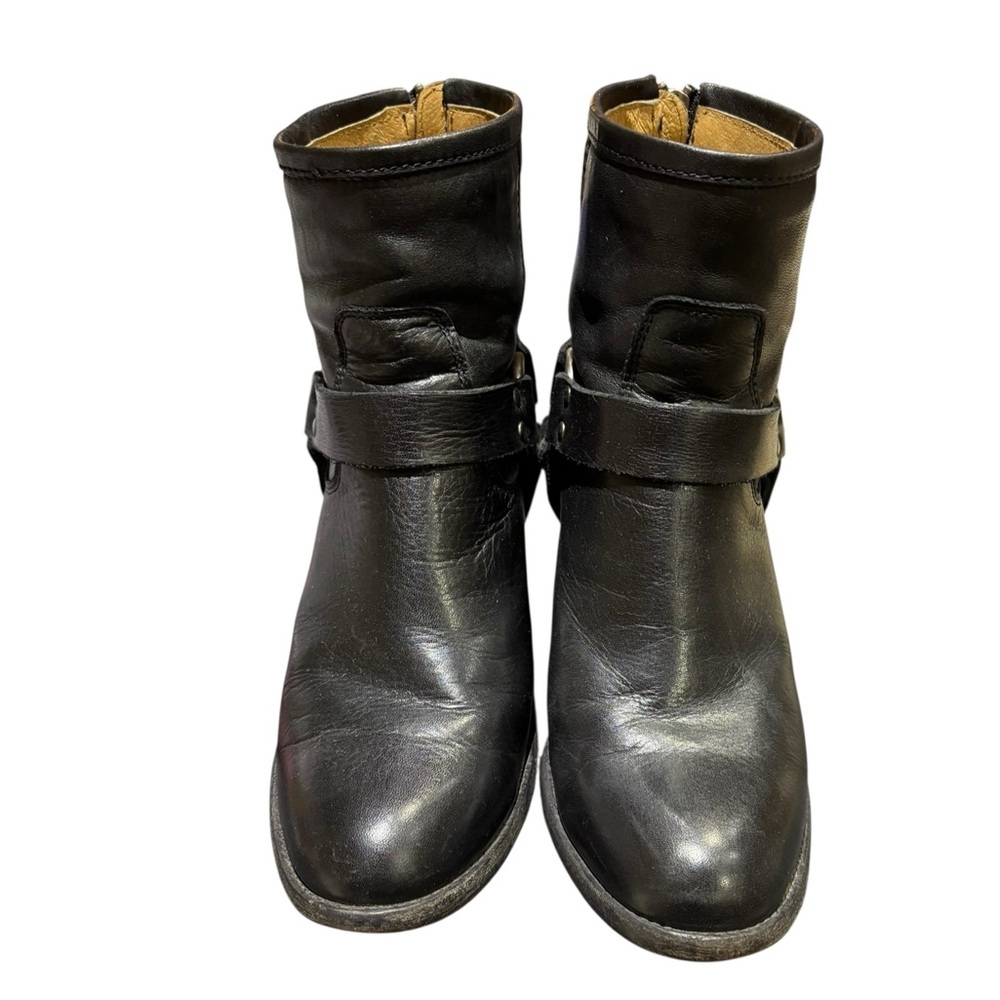 Frye Tabitha Harness Short Back Zip Boot Black Size 8.5 - Picture 2 of 16